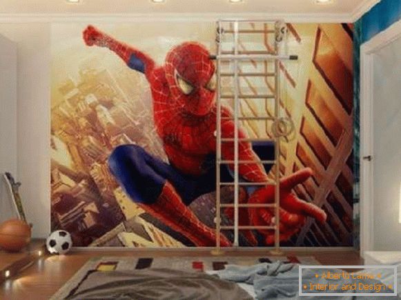 spiderman man in the interior of the nursery, photo 9