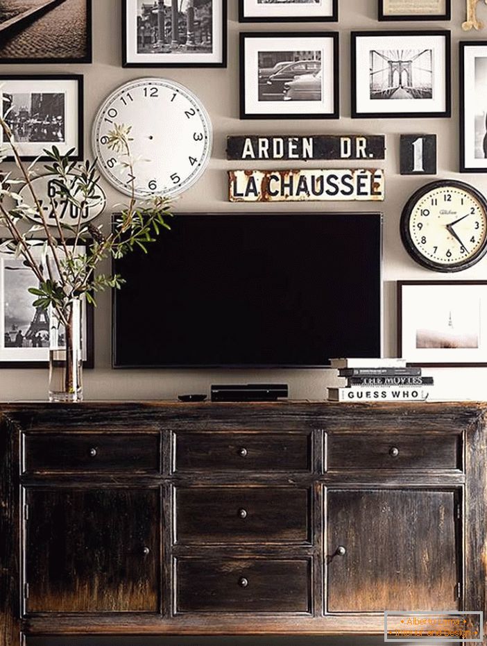 Wooden chest of drawers in the living room