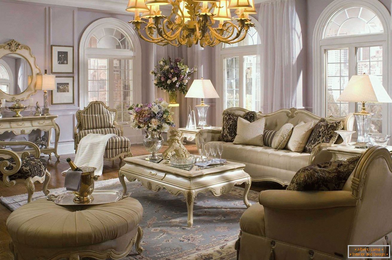 French living room with many details