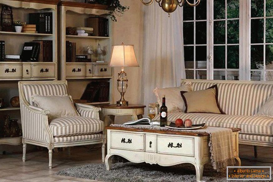 Vintage-style furniture in the French interior