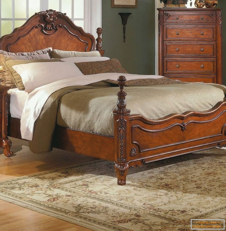 Wooden bedroom furniture in French style