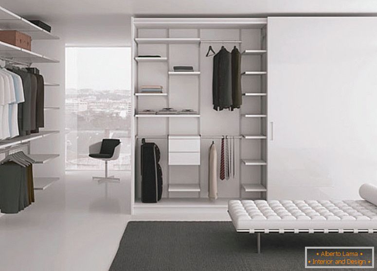 Clothes storage system in white color