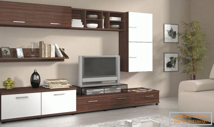 Functional modular furniture for a stylish living room in a city apartment.