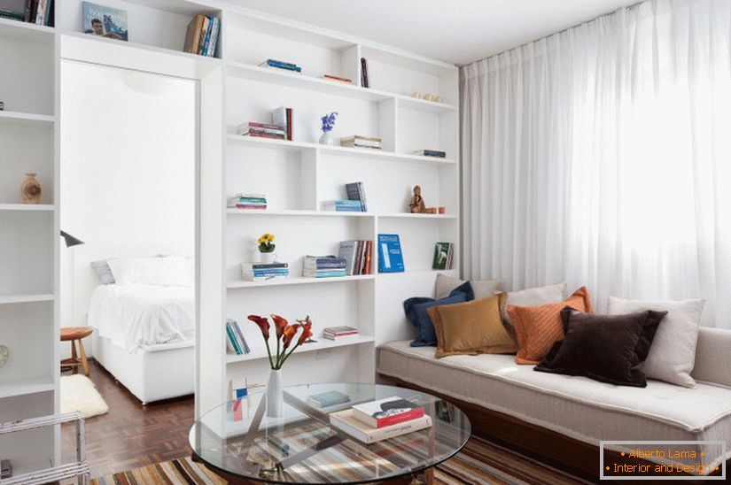 Book shelving in the living room