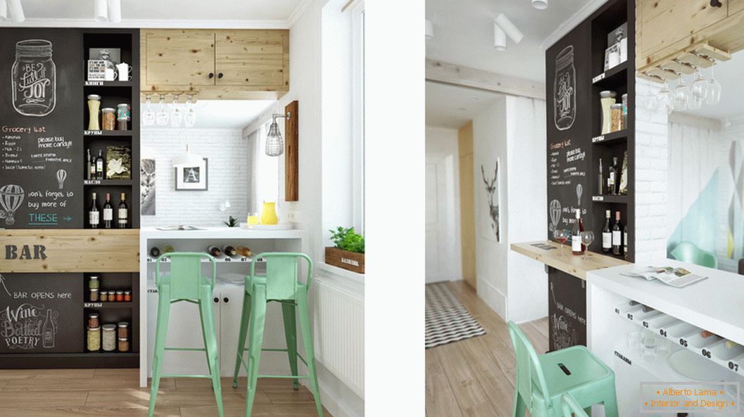 Dining area in a small apartment in Moscow