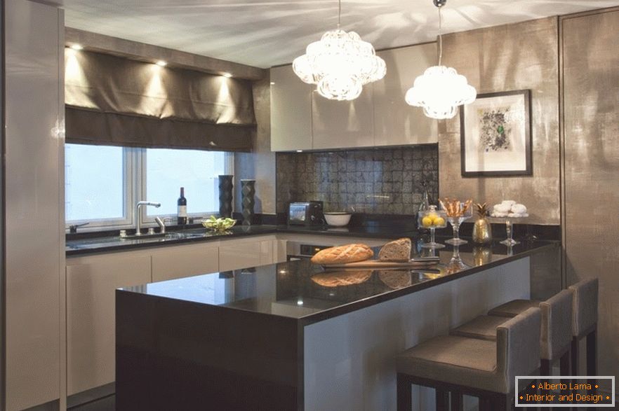 Kitchen area in a bachelor apartment