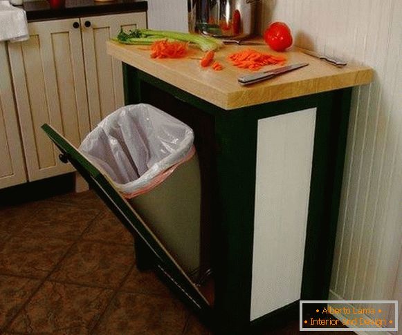 How to place a trash can in the kitchen