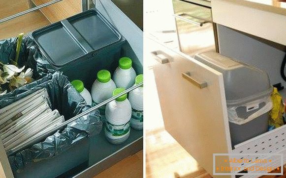 How to place a trash can in the kitchen