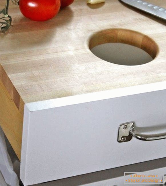 How to place a trash can in the kitchen