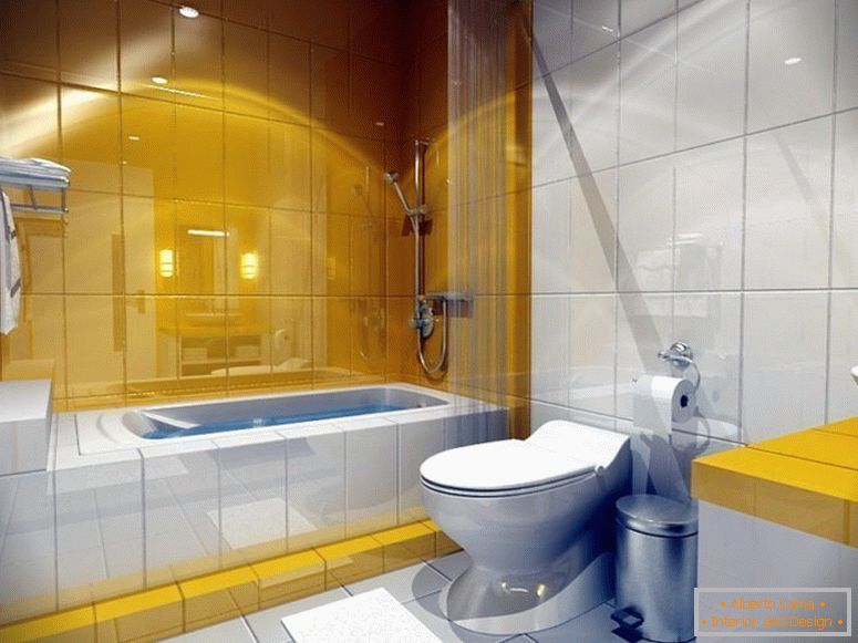 Mustard color in the bathroom