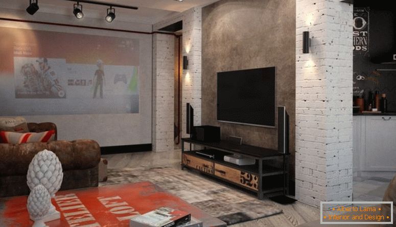 living-in-style-loft-with-large-TV