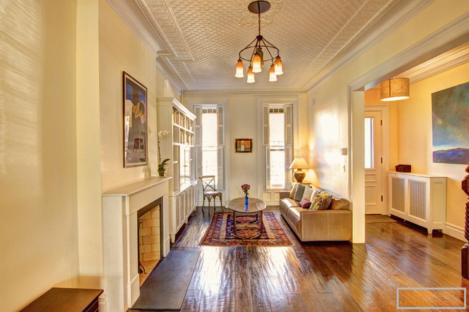 Interior of a small living room in a Victorian style