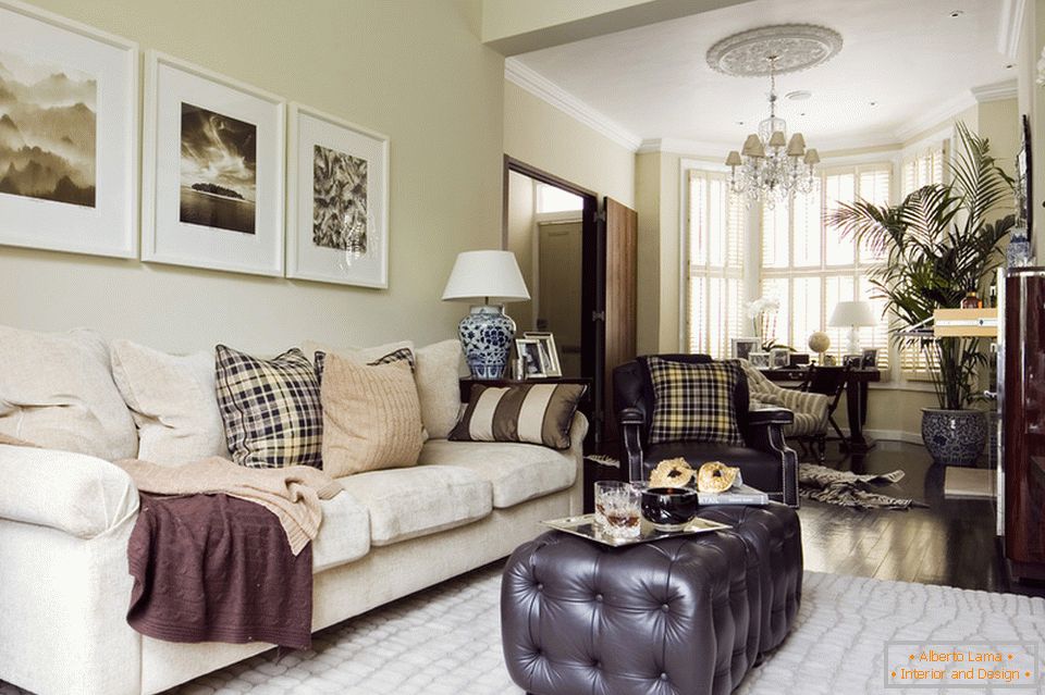 Interior of a small living room in a Victorian style