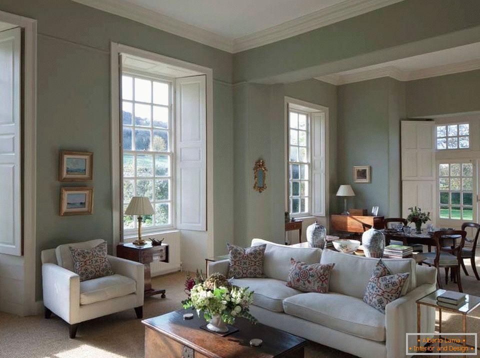 Interior of a small living room in a Victorian style