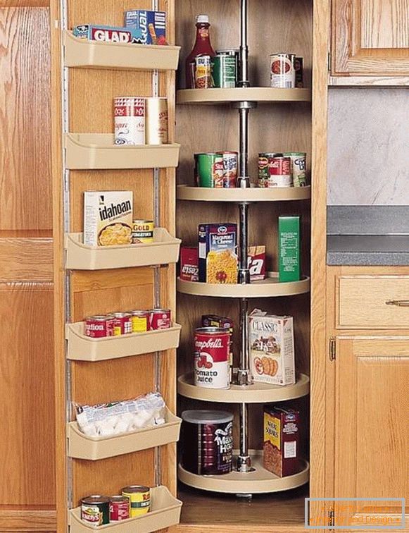 Comfortable shelves for spices and other items in the kitchen