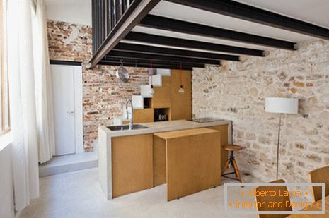 Kitchen interior in a small house