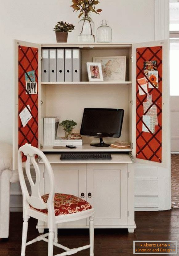 , living room furniture with a workplace photo 70