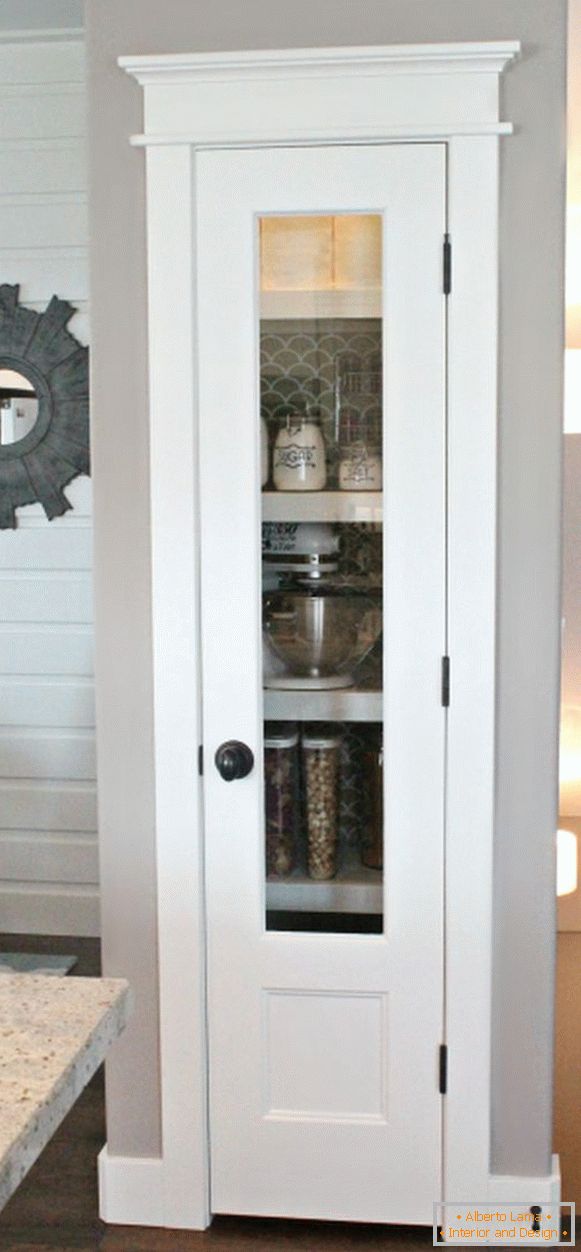 Storage room with glass door