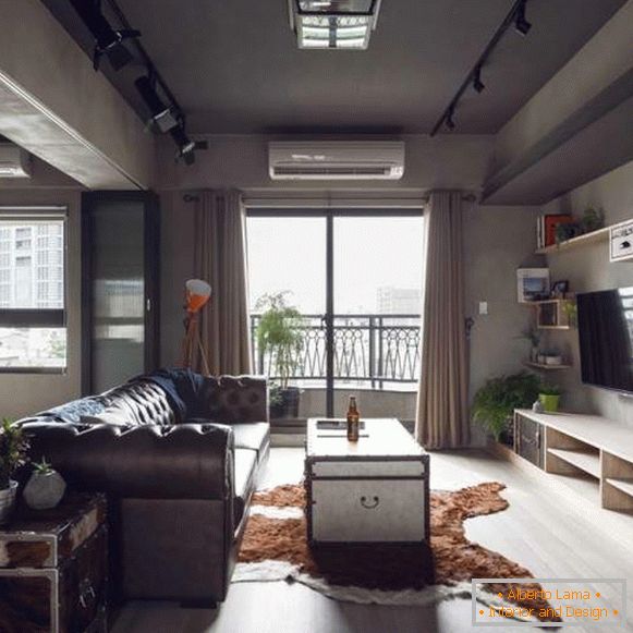 Original ideas for a beautiful design 1-room studio apartment