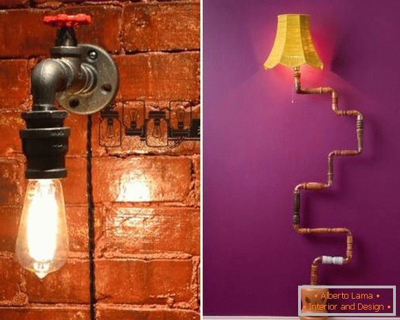 Sconce and floor lamp of taps