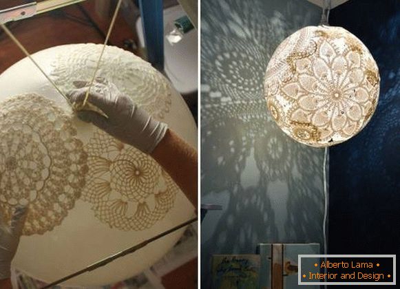 Lamp made of lace