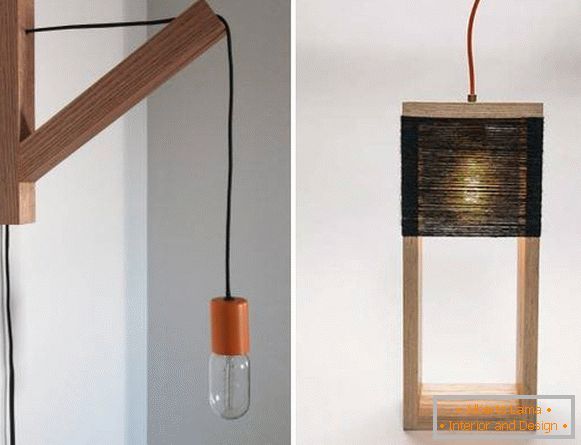 Stylish wooden lamps