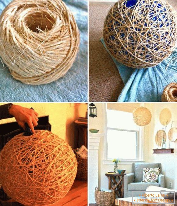 Luminaire made of woven thread