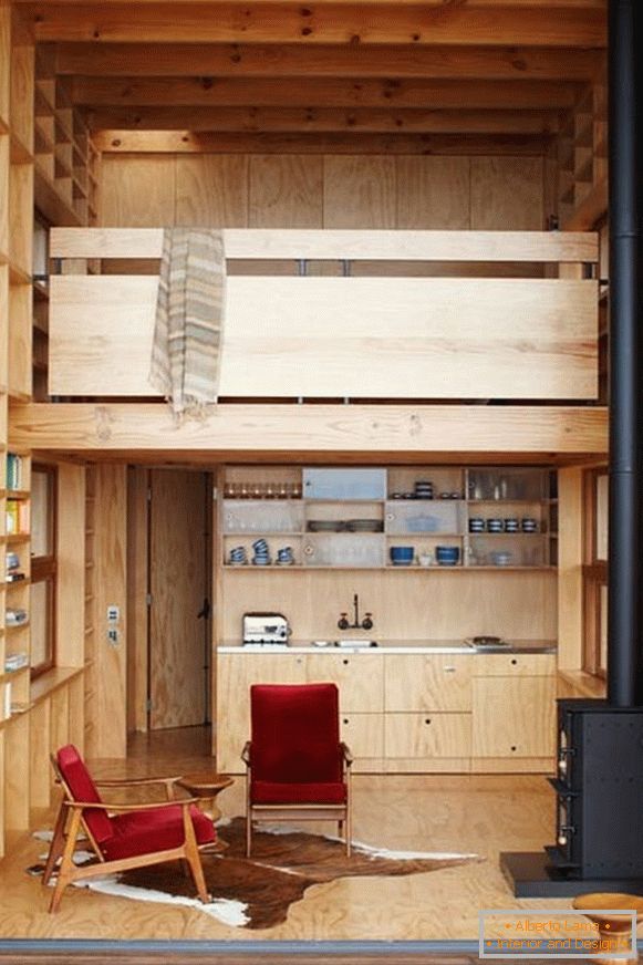 Interior of a small cottage in New Zealand