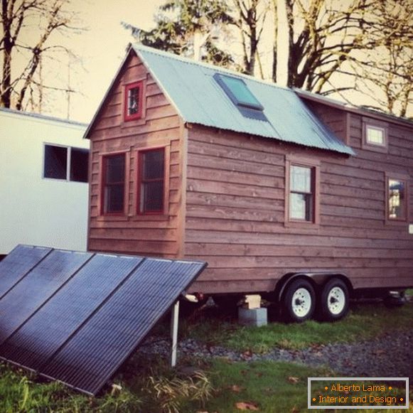 The appearance of a small cottage on wheels Tiny tack