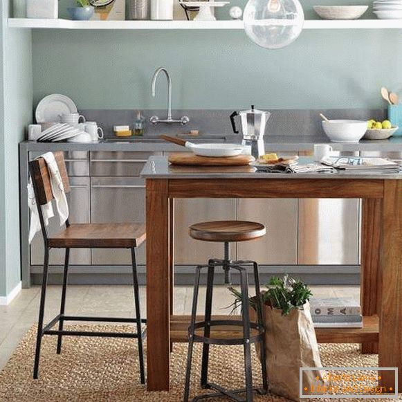 Massive kitchen table island of wood