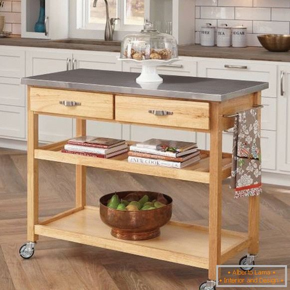 Kitchen island on wheels