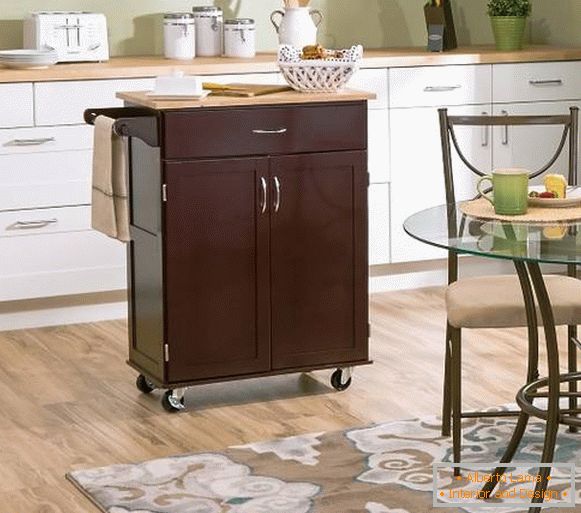 A small kitchen island photo in the interior