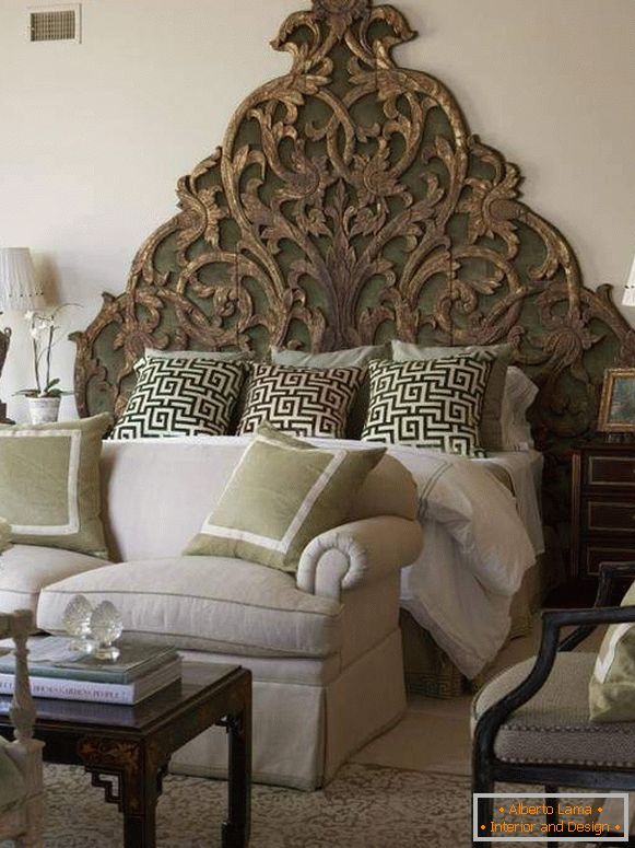 Modern Indian style in the interior of the bedroom