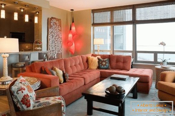 Indian interior of the living room - photo of furniture and decor