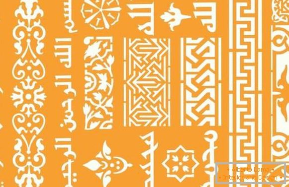 Stencil with oriental ornaments and motifs for furniture