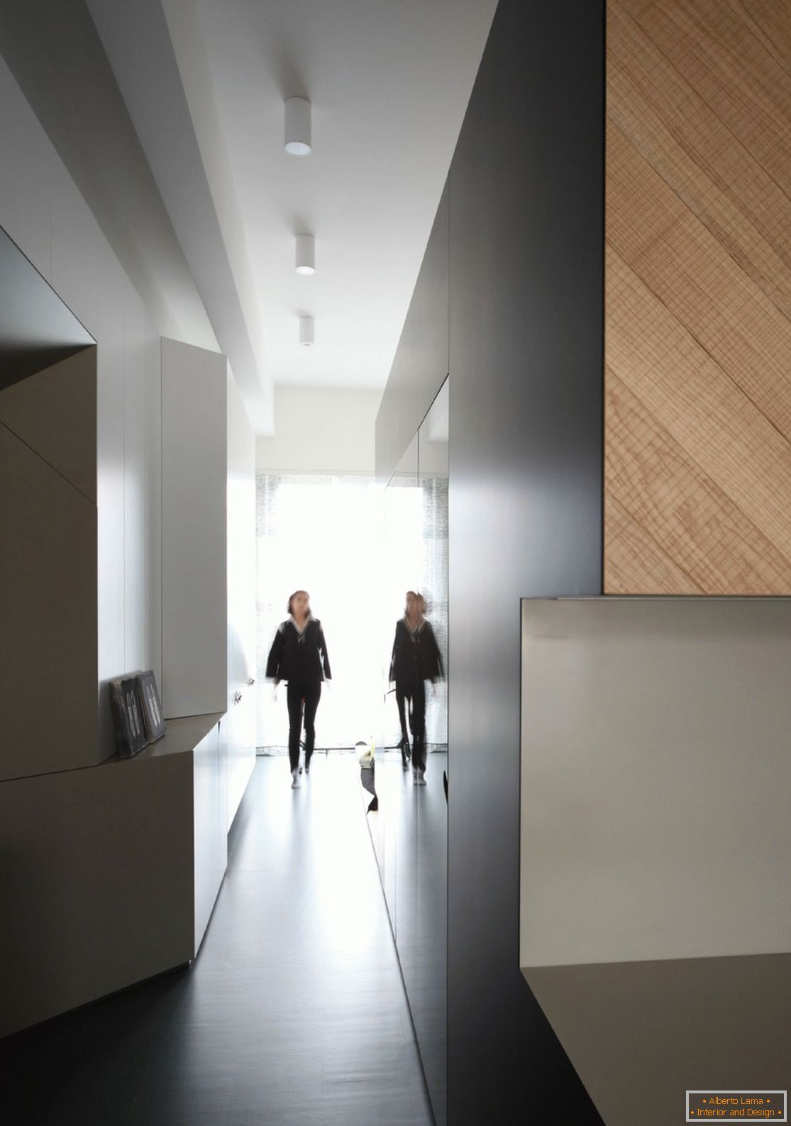 Interior of a small apartment in Turin, Italy