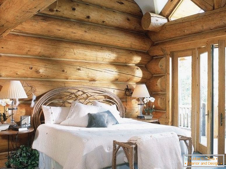 Chalet style in the bedroom