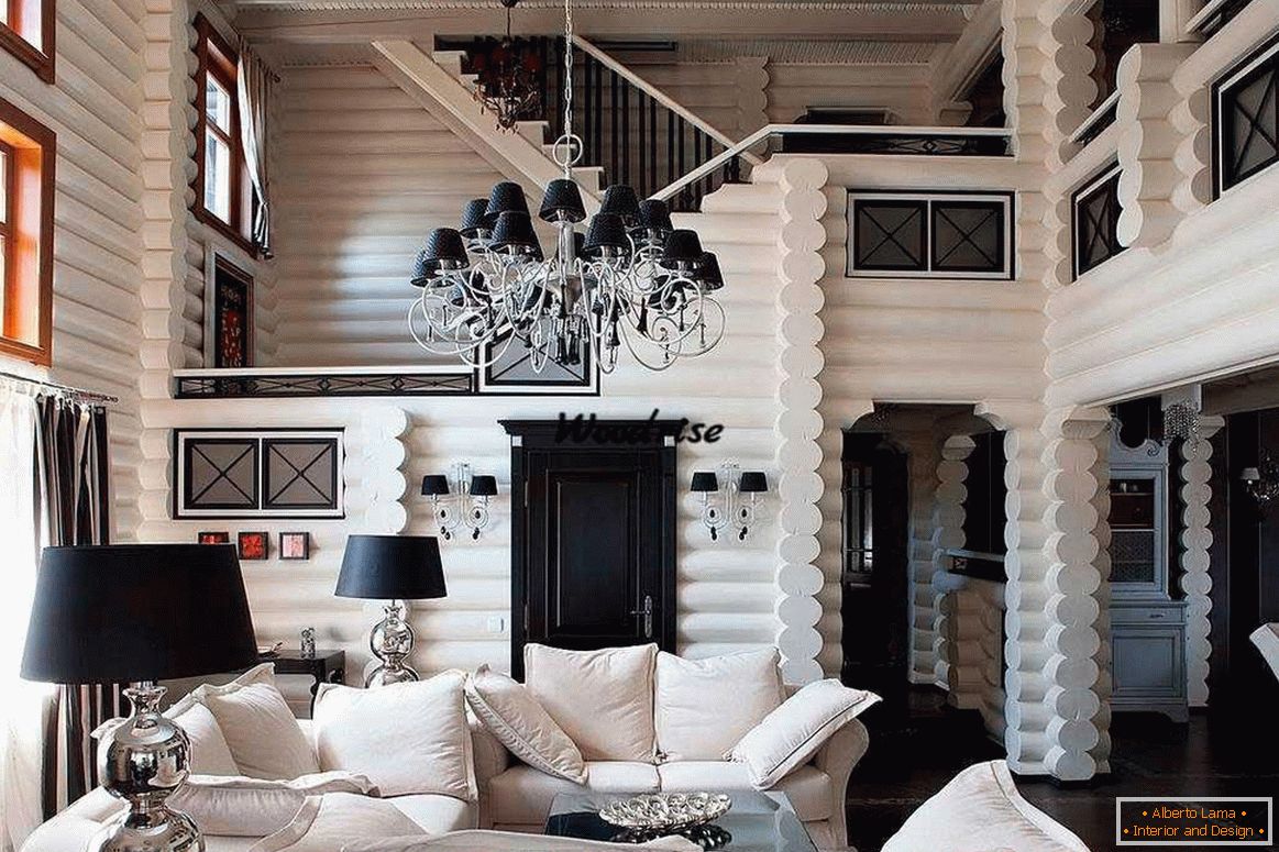 Black and white living room design