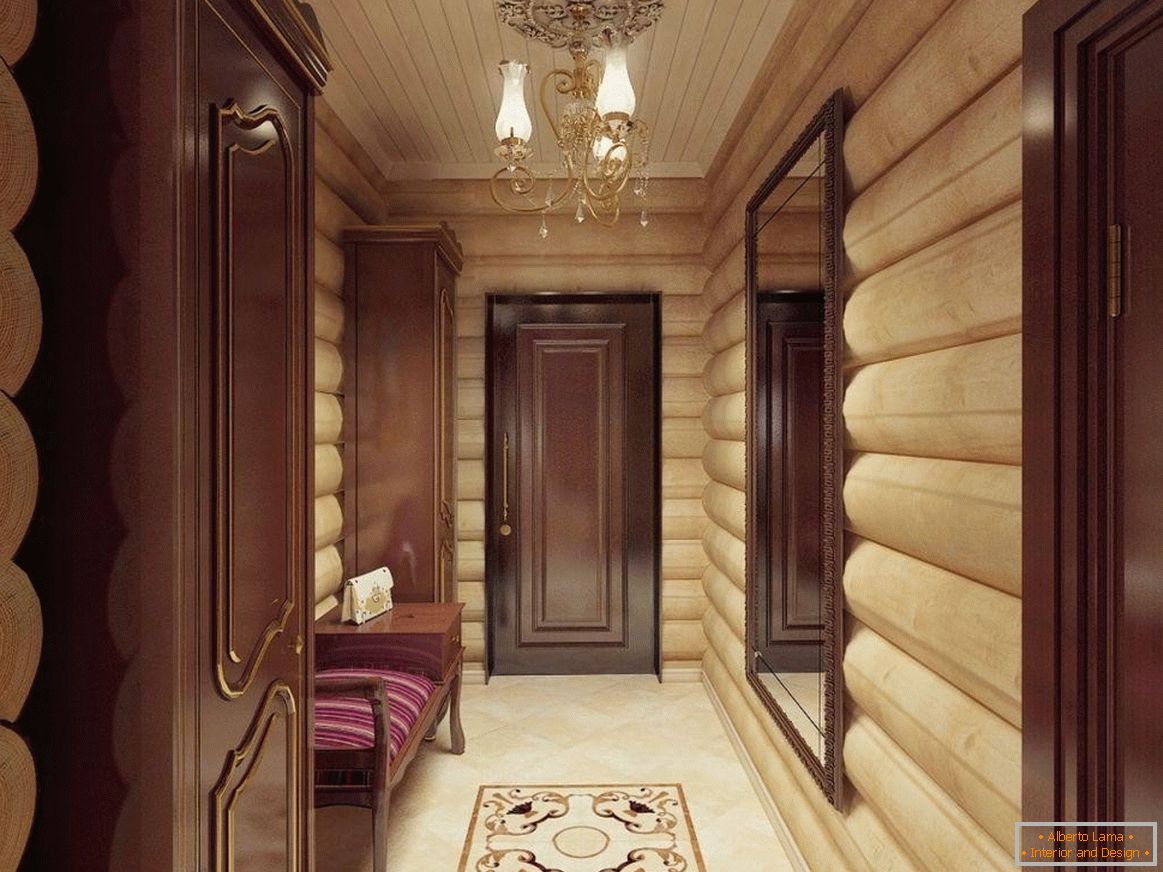 Log house hallway design