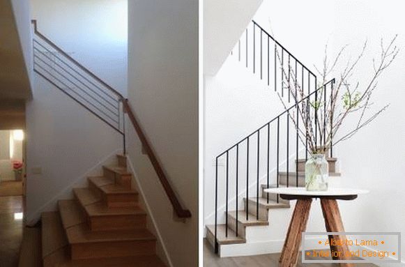Design of a private house inside before and after