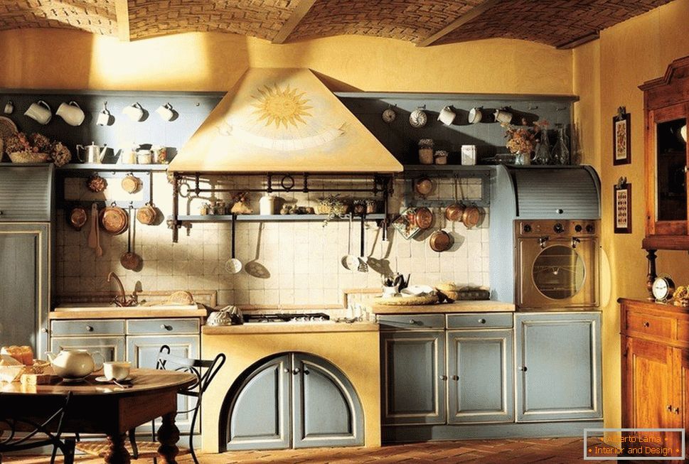Kitchen in a foreign rustic style