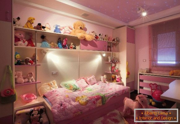 interior of a small children's room for a girl