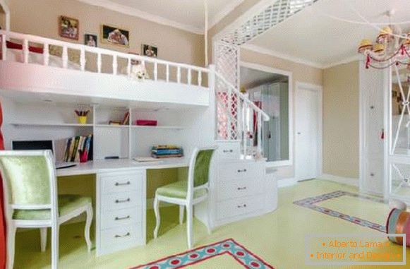 design of the interior of a children's room for two girls, photo 11