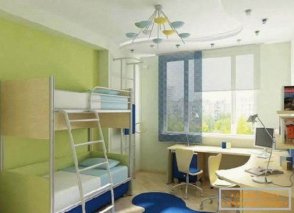 interior of a children's room with a bunk bed, photo 50