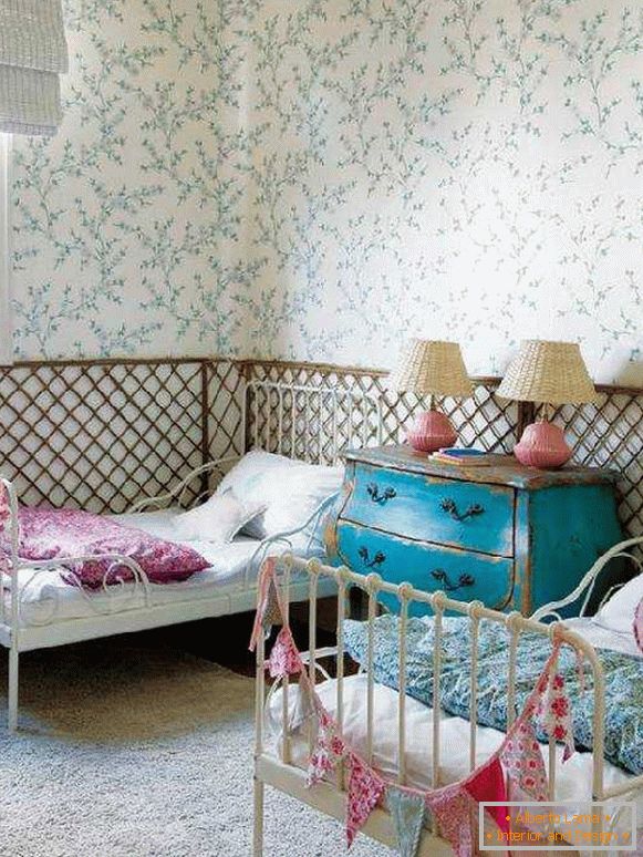 interior of a children's room with two beds, photo 59