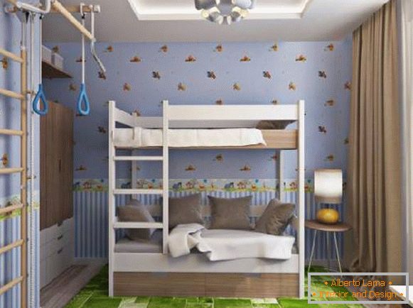 interior of a small children's room for two children, photo 62