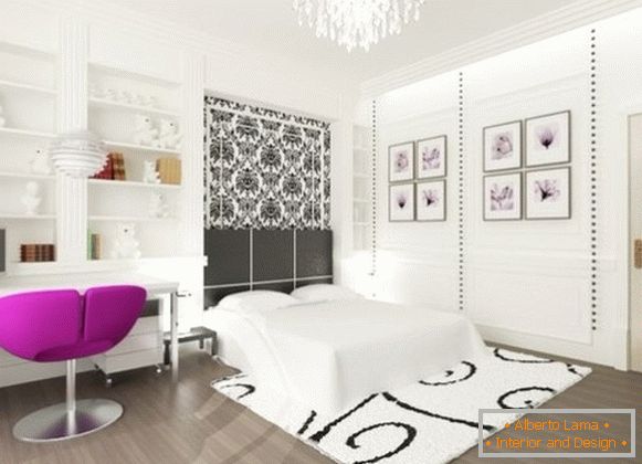 light bedroom interior for teen girl