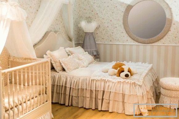 interior of a small bedroom with a cot