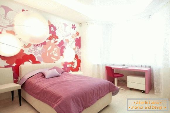 interior of a bedroom for a girl in a modern style