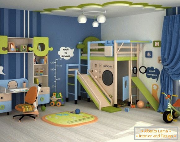 симпатичный interior of a children's bedroom для мальчика